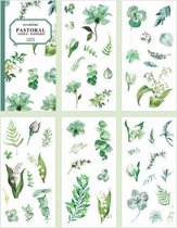 Natuurstickerset - Stickers met Witte Bloemen, Succulenten en Eucalyptus - 10 Vellen, 100 Stickers in Totaal