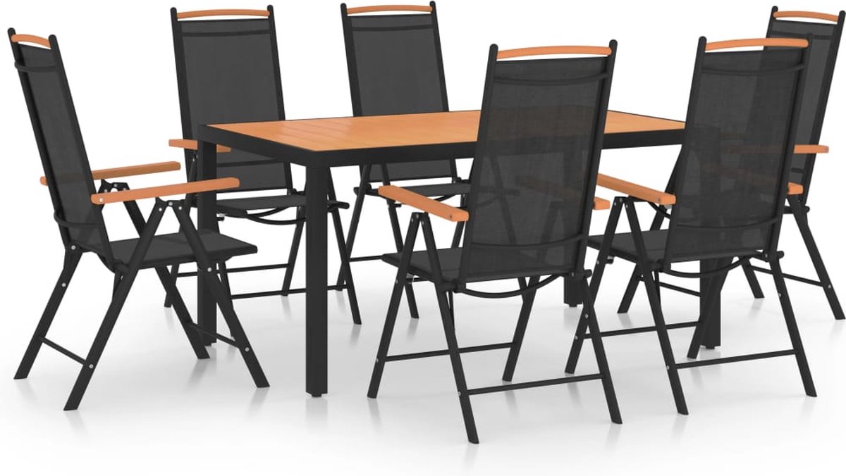 springen Absoluut Oprichter Furniture Limited - 7-delige Tuinset aluminium zwart | bol.com