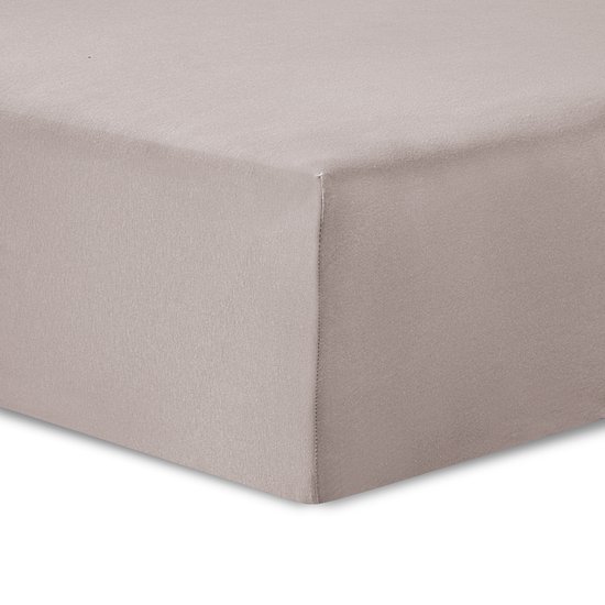 VISION Hoeslaken - Jersey katoen - Zacht, rekbaar & strijkvrij - 160 x 200cm met 30cm hoekhoogte - Geschikt voor boxspring matras - Beige - 100% katoen Jersey - Oekotex gecertificeerd