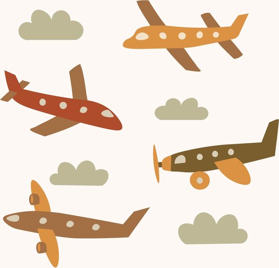 Foto: Vliegtuig retro muursticker