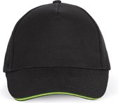 K-up 5 Panel Cap/Casquette avec bordure contrastée Noir / Lime - Taille unique