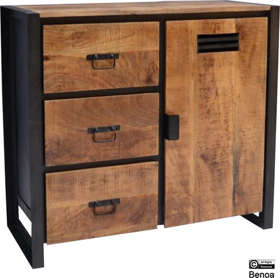 Modern dressoir met 4 deuren, houten kast, commode