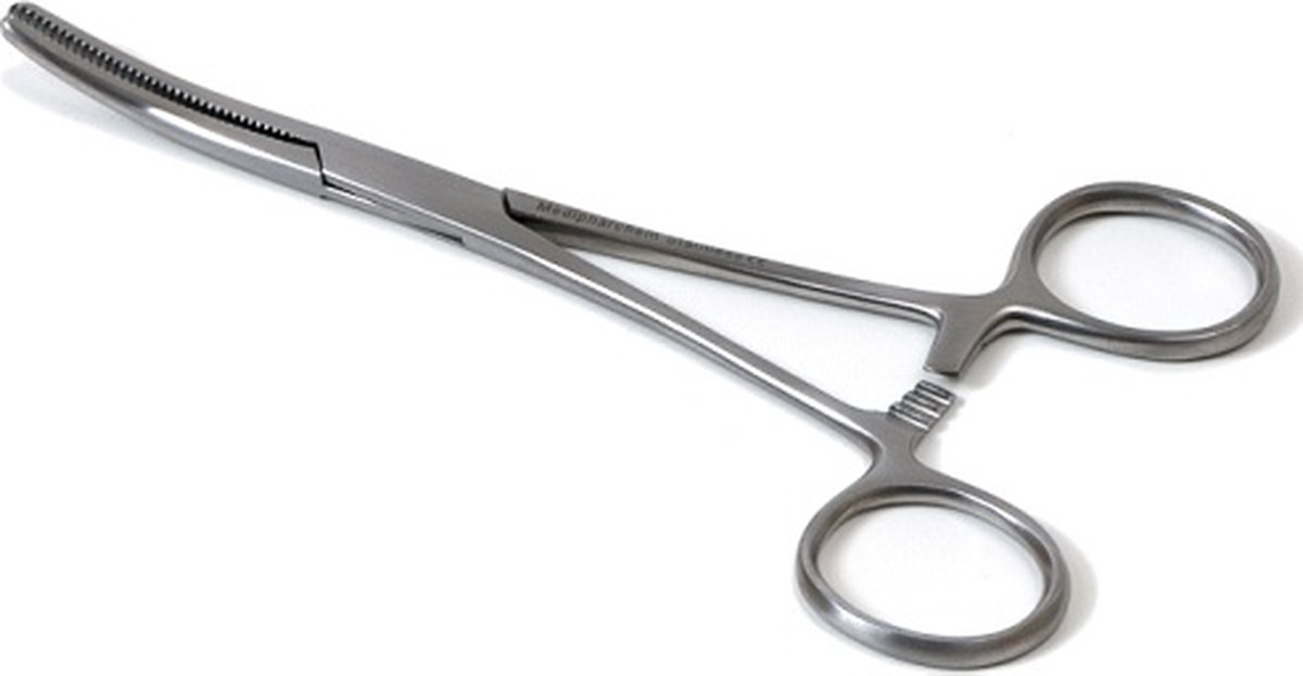 Goedkoopste Pean arterieklem 14cm. gebogen rvs. Medipharchem - RVS - Stompe arterieklem - Gebogen
