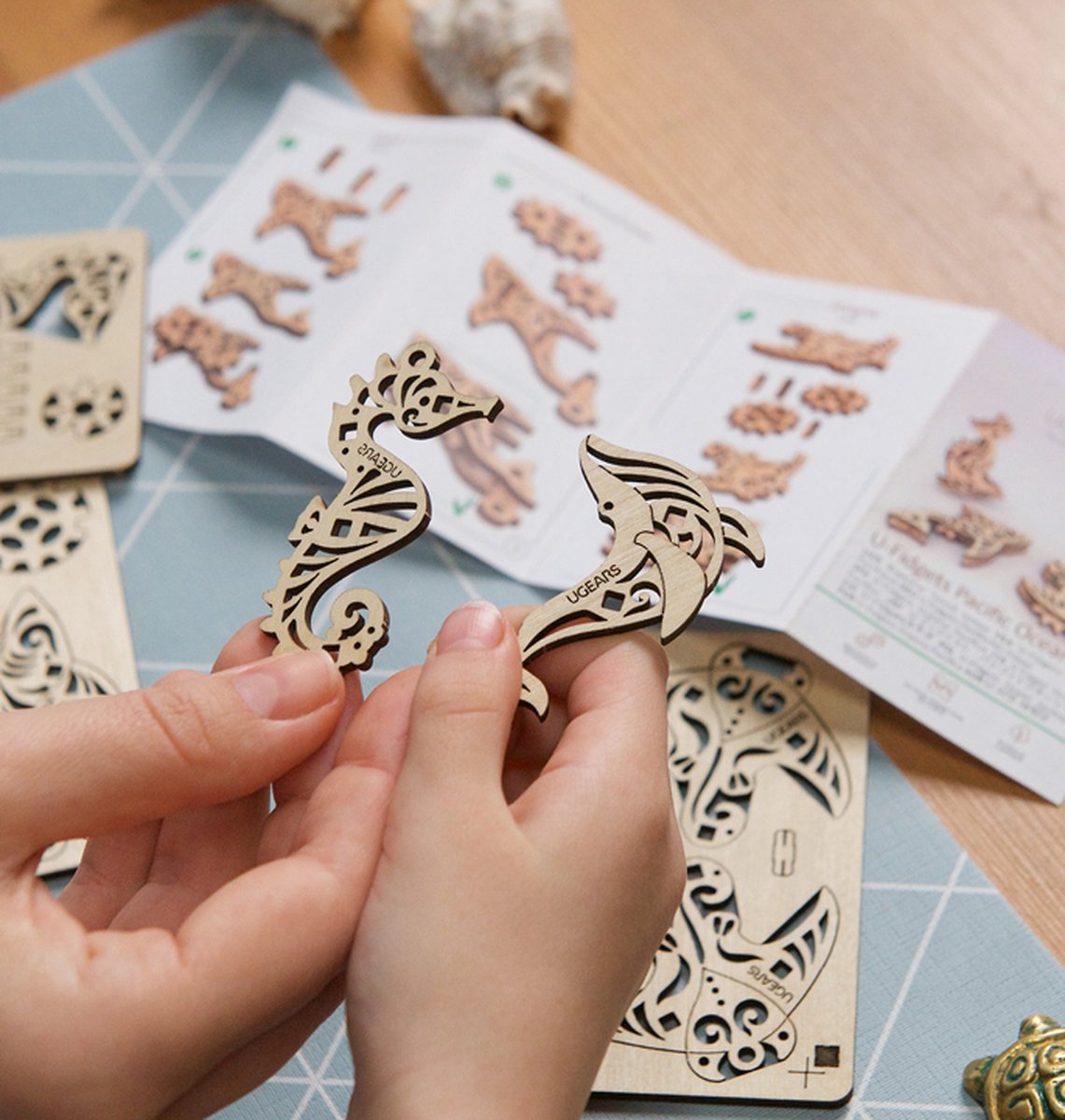 UGEARS 3D Modelbouw - U-Fidget - Pacific Ocean - Mechanisch Bouwpakket Hout - Educatief Speelgoed — afbeelding 12