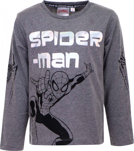 T-shirt manches longues Spiderman gris 98