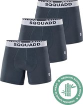 SQQUADD® Bamboe Ondergoed Heren - 3-pack Boxershorts - Maat S - Comfort en Kwaliteit - Voor Mannen - Bamboo - Grijs