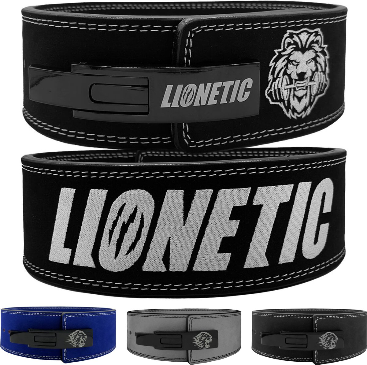 Lionetic Lifting Belt - Powerlifting Lever Belt - Powerliftig Riem - Halterriem - Lever Belt - Powerlifting/Bodybuilding - Krachttraining Accessoires – Lionetic Evolution – XL
