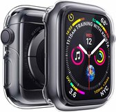 Strap-it Siliconen Case - Bescherming geschikt voor Apple Watch 4/5/6/SE case - Hoesje geschikt voor Apple Watch 40mm case - Transparant - iWatch cover voor maat 40 mm