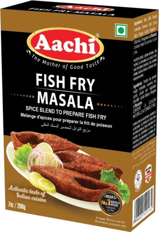 Aachi - Kruidenmix voor Gebakken Vis - Fish Fry Masala - 3x 200 g + 50 g GRATIS