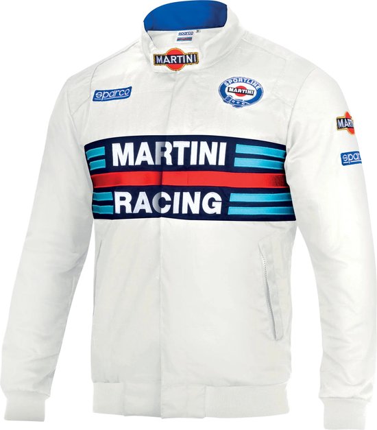 Sparco Martini Racing Bomber Jacket - Iconic Style - Homme/Femme - XS - Wit