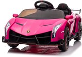 Lamborghini Veneno - Elektrische kinderauto - 12V Accu Auto - Voor Jongens en Meisjes - Afstandsbediening - Roze