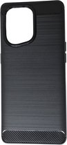 Siliconen back cover case - Geschikt voor OPPO Find X5 - TPU hoesje zwart