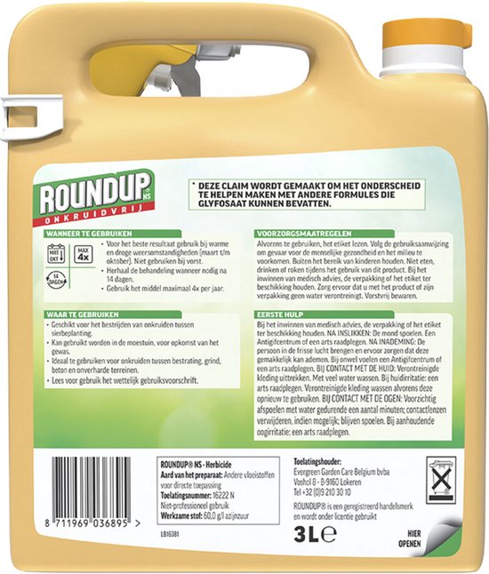 ROUNDUP® Natuurlijk Onkruidvrij Kant en Klaar Spray 3L - Met drukspuit - Onkruidverdelger - Van natuurlijke oorsprong - Zonder glyfosaat - Voor 30m² van Merkloos	 — afbeelding 2