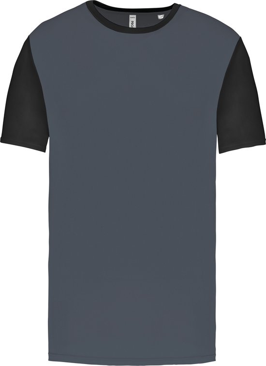 Tweekleurig herenshirt jersey met korte mouwen 'Proact' Grey/Black - S