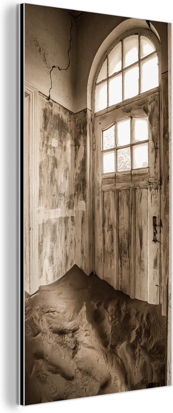 Décoration murale Métal - Peinture Aluminium Industrielle - Maison - Sable - Porte - Architecture - 80x160 cm - Dibond - Photo sur aluminium - Décoration murale industrielle - Pour le salon/chambre