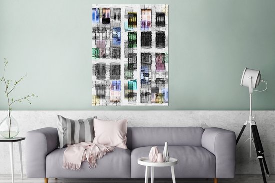 Décoration murale Métal - Peinture Aluminium Industriel - Portes - Coloré - Abstrait - 90x120 cm - Dibond - Photo sur aluminium - Décoration murale industrielle - Pour le salon/chambre