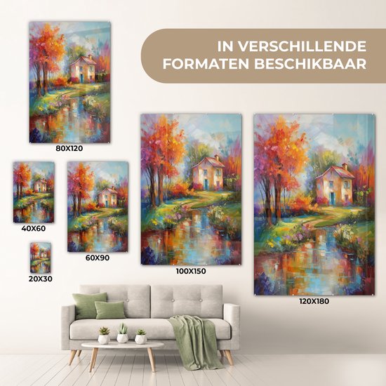 MuchoWow® Peinture sur Verre - Paysage - Coloré - Peinture à l'Huile - Art - 60x90 cm - Peintures sur Verre Acrylique - Photo sur Glas