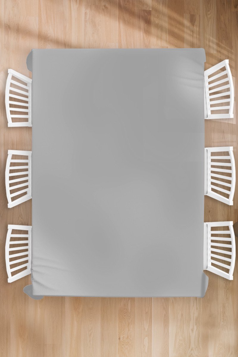 Tafelkleed - Tafellaken - 180x260 cm - Grijs - Effen print - Binnen en Buiten
