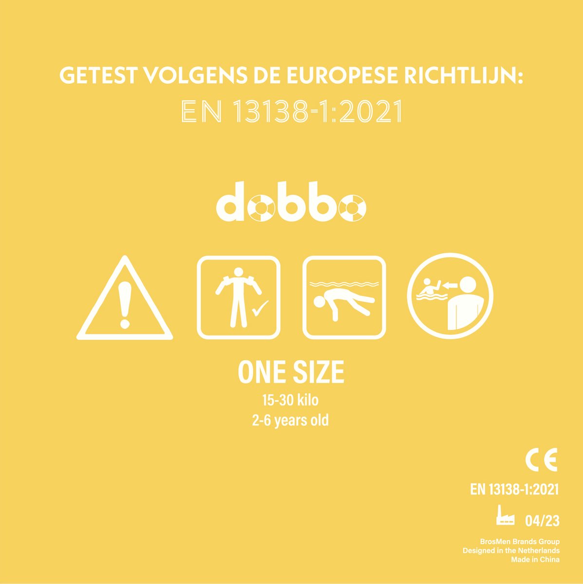 DOBBO Eddie de Eend - Puddle Jumper - Zwembandjes - Zwemvest - Zwemvleugels - voor Kind van 2 tot 6 jaar - 15 tot 30kg - Geel — afbeelding 11