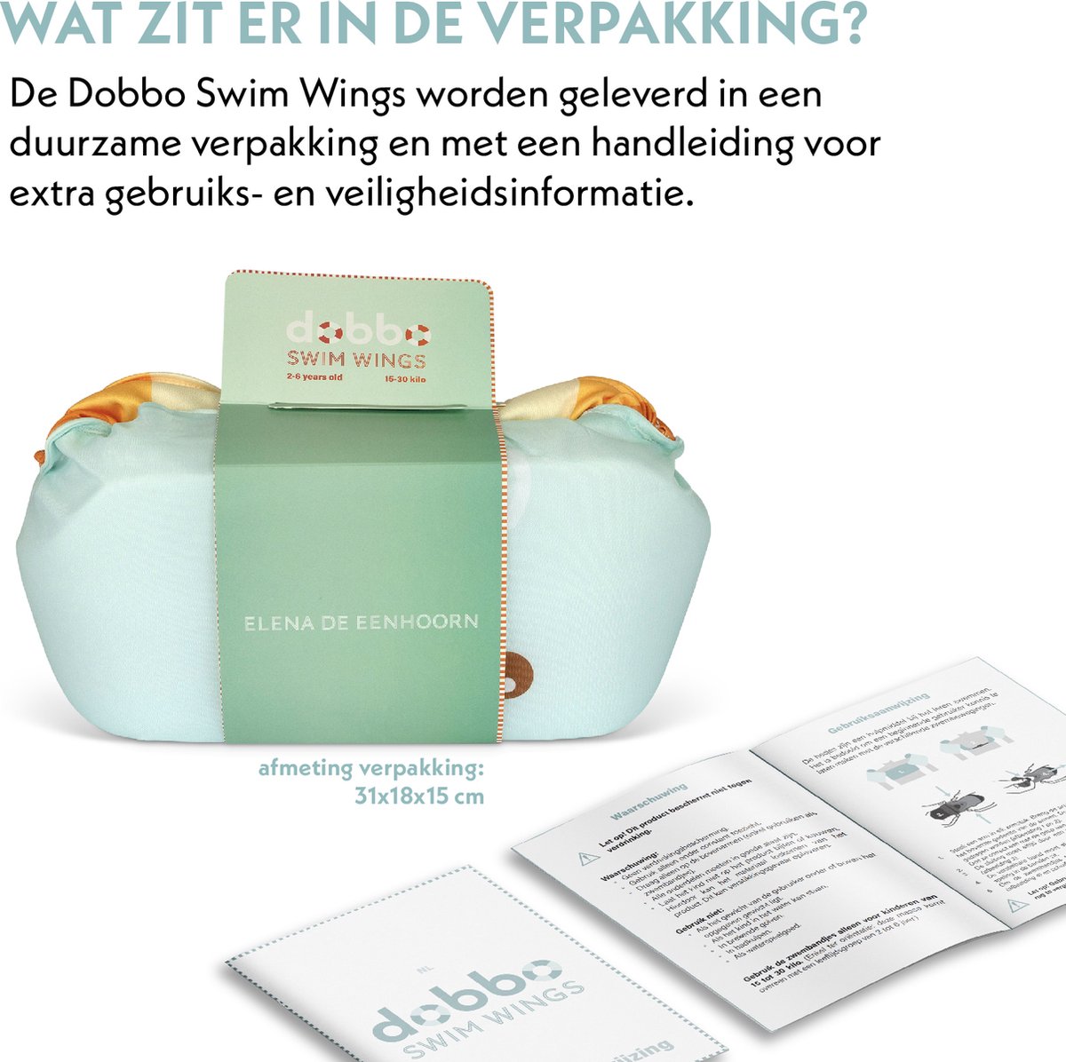 DOBBO Elena de Eenhoorn - Puddle Jumper - Zwembandjes - Zwemvest - Zwemvleugels - voor Kind van 2 tot 6 jaar - Baby blauw — afbeelding 4