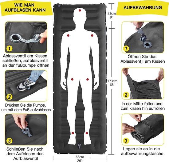 Isomat, luchtmatras, zelfopblazend, comfortabel, 12 cm