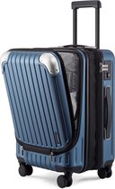 Lichtgewicht Koffer Hard Shell ABS+ PC Bagage met 4 Spinner Wielen en TSA Slot, 20 Inch Handbagage Cabine Koffer Hardcase Koffer en Trolley, 55CM, 42L, Blauw