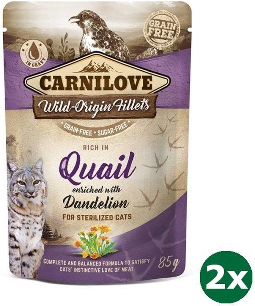 Carnilove Carnilove pouch quail kattenvoer 2x 24x85 gr
