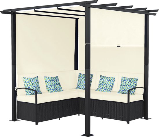 Outsunny Rattan Sitzecke mit Pergola 860261V00