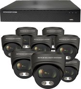 Draadloze Camerabeveiliging - Sony 5MP - 2K QHD - Set 8x Audio Dome - Zwart - Binnen & Buiten - Met Nachtzicht - Incl. Recorder & App