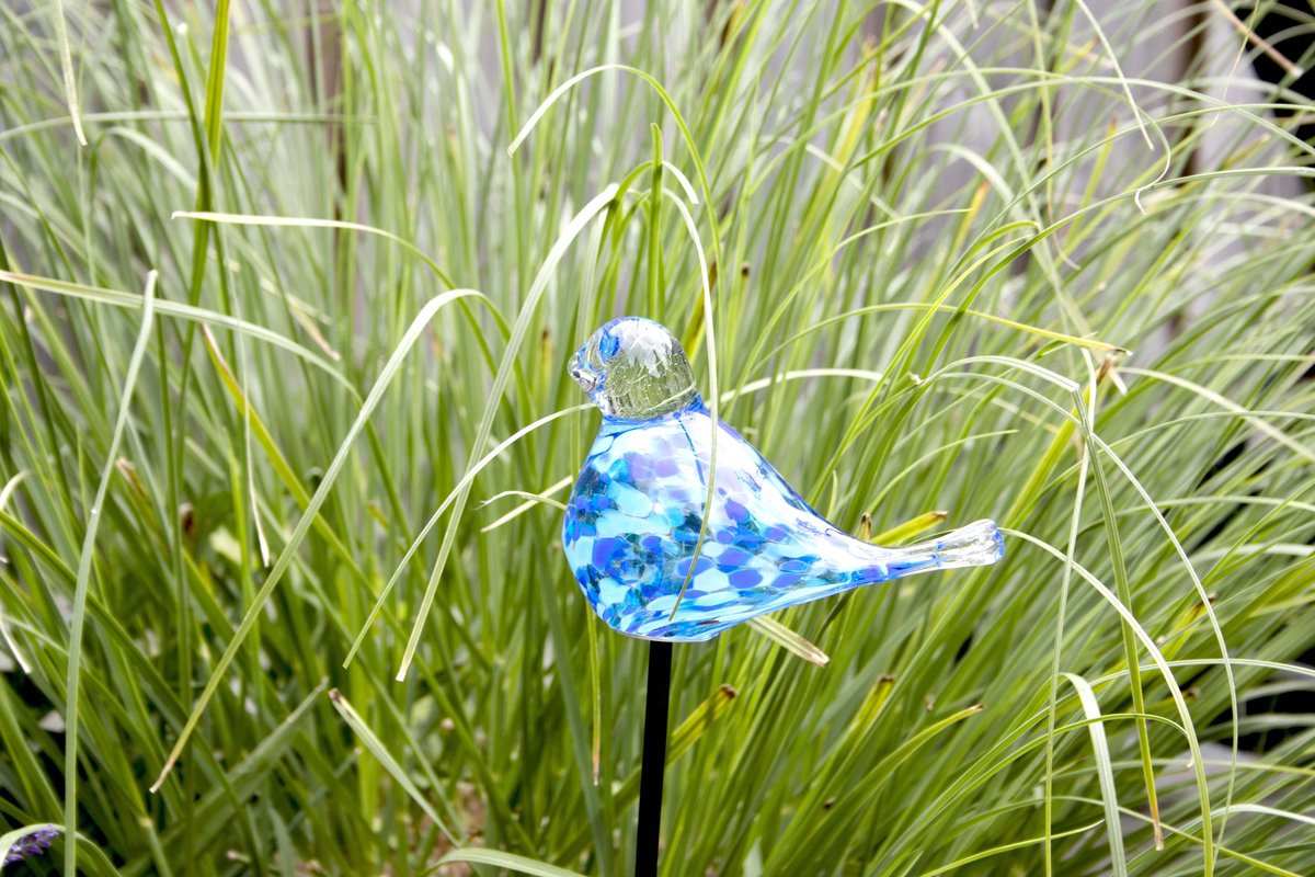 Loranto - Tuinsteker vogel - Vogel op pin - Tuinprikker Vogel - Blauw