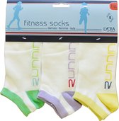 Dames enkelkousen fitness fantasie running - 6 paar gekleurde sneaker sokken - 36/41