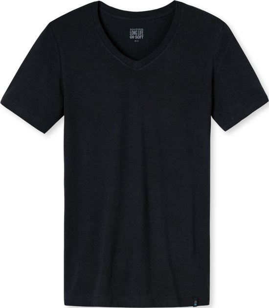 SCHIESSER Long Life Soft T-shirt (1-pack) - heren shirt korte mouwen blauwzwart - Maat: XXL