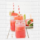 Muursticker - Watermeloen Drankje - 50x75 cm Foto op Muursticker