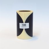Blanco Stickers op rol 100 stickers 100mm zwart