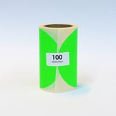 Blanco Stickers op rol 100 stickers 100mm fluor groen