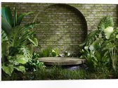 PVC Schuimplaat- Tuin met Groene Planten - 75x50 cm Foto op PVC Schuimplaat