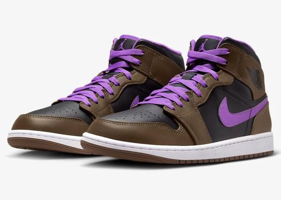 Baskets pour femmes Nike Air Jordan 1 Mid - Homme - Taille 44 - Palomino/  White/Wildberry | bol