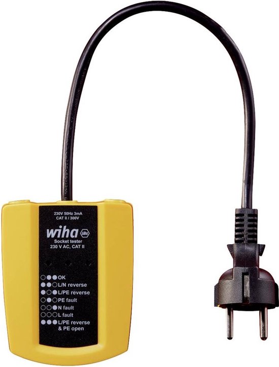 Testeur De Prise Électrique WIHA 45220 - CAT III 300V - Avec Affichage LED - Pour Dépannage