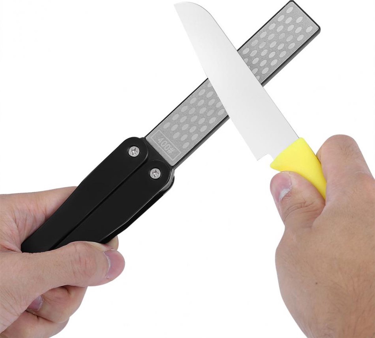 Finnacle - "Folding Messenslijper - Slijpsteen - Opvouwbaar - Zwart"