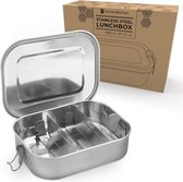 RVS Lunchbox voor Volwassenen en Kinderen | Bento Box | Lekvrije Broodtrommel | Milieuvriendelijke Lunch Box | 1400 ML