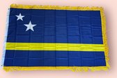 VlagDirect - Luxe Curaçaose vlag - Luxe Curaçao vlag - 90 x 150 cm - Franjes.