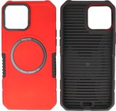 Hoesje Geschikt voor de iPhone 12 Pro Max - Schokbestendige Telefoonhoesje Geschikt voor MagSafe - Rood
