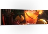 Hout - Zonnestralen Vallend op Verse Cocktail - 150x50 cm - 9 mm dik - Foto op Hout (Met Ophangsysteem)