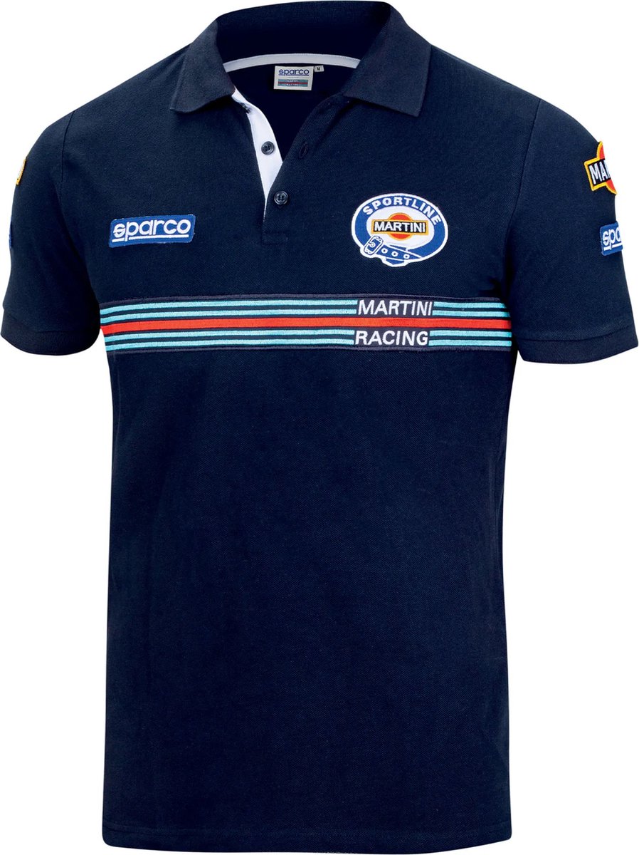 Sparco Replica Martini Racing Poloshirt - Marineblauw - Maat M