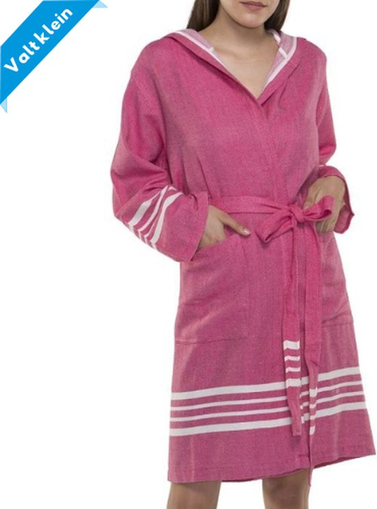 Hamam Badjas Sun - korte sauna badjas met capuchon - ochtendjas - duster - dunne badjas