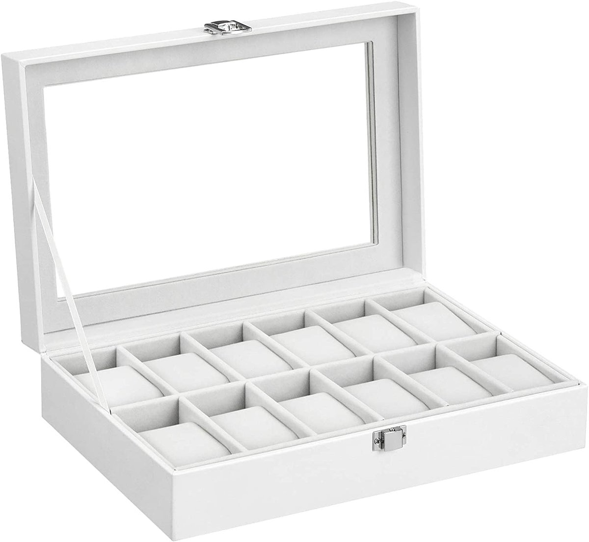 Horlogedoos, voor 12 horloges, wit