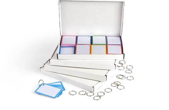 Flashcards 5000 stuks A7 - 7.5x10.5cm met perforatie en 100 XL klikringen - flitskaarten - Duurzaam FSC-gecertificeerd 300 grams karton