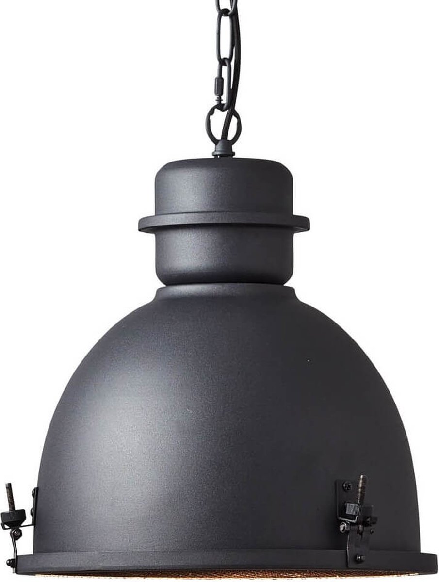 BRILLIANT lamp, Kiki E27, 1x bol metaal, korund, 35cm normale... 52W, hanglamp A60, zwart 
