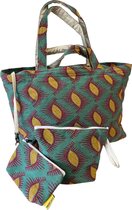 Mycha Ibiza - strandtas - Ibiza tas - jacquard katoen - gratis - toilettas - Myc24010