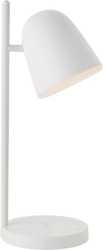 Brilliant Nede - Bureaulamp - LED 5W geïntegreerd - Draadloos oplaadstation - Kleurkeuze 2700-6000K - Wit